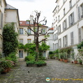 A pleasant apartment courtyard